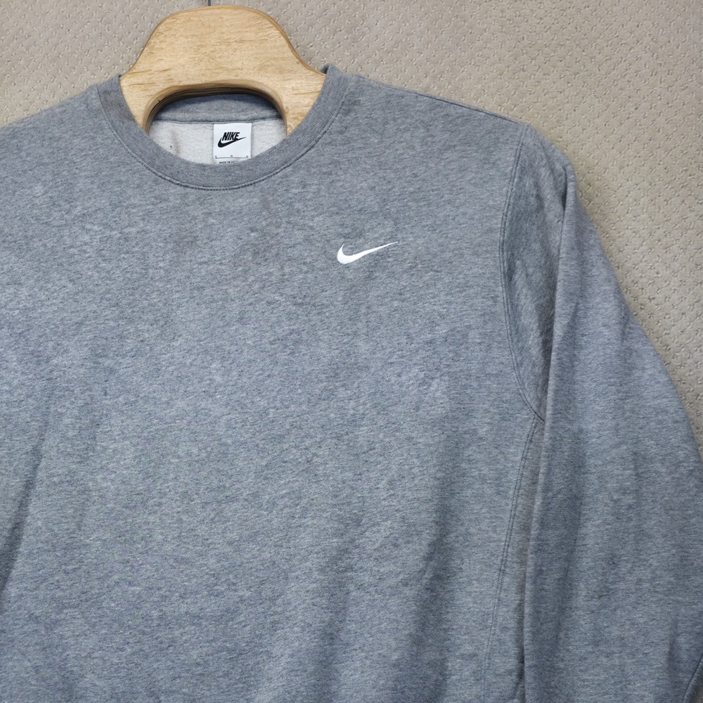Nike Sportswear‎ Club Fleece Sweatshirt Mens Large Grey Pullover Swoosh Logo Gym